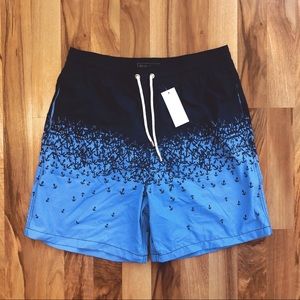 Blue Anchor Swim Trunks
